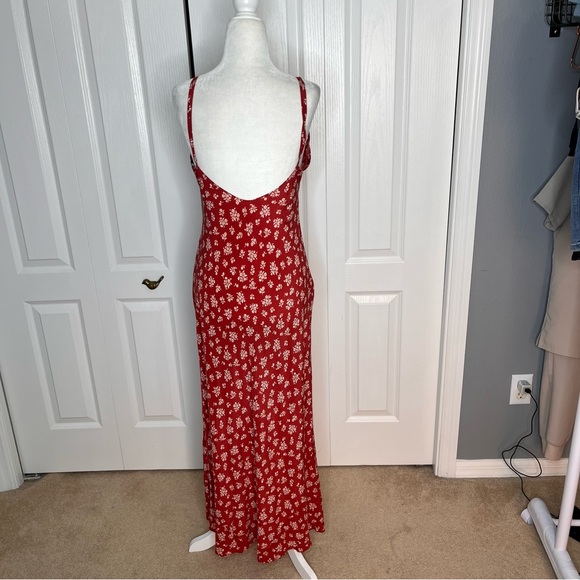 Réalisation Par Red Floral Silk Slip Dress – Women’s Large - Picture 7 of 9